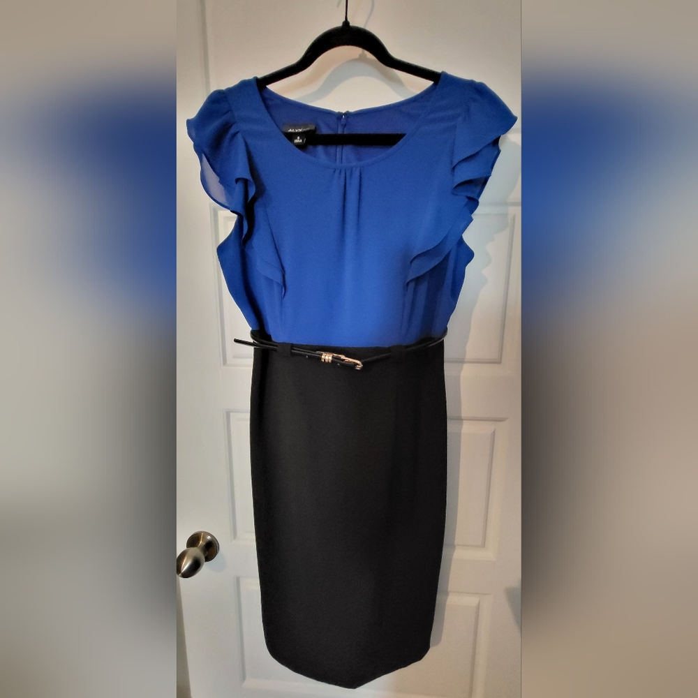 Alyx Blue and Black Ruffle Dress